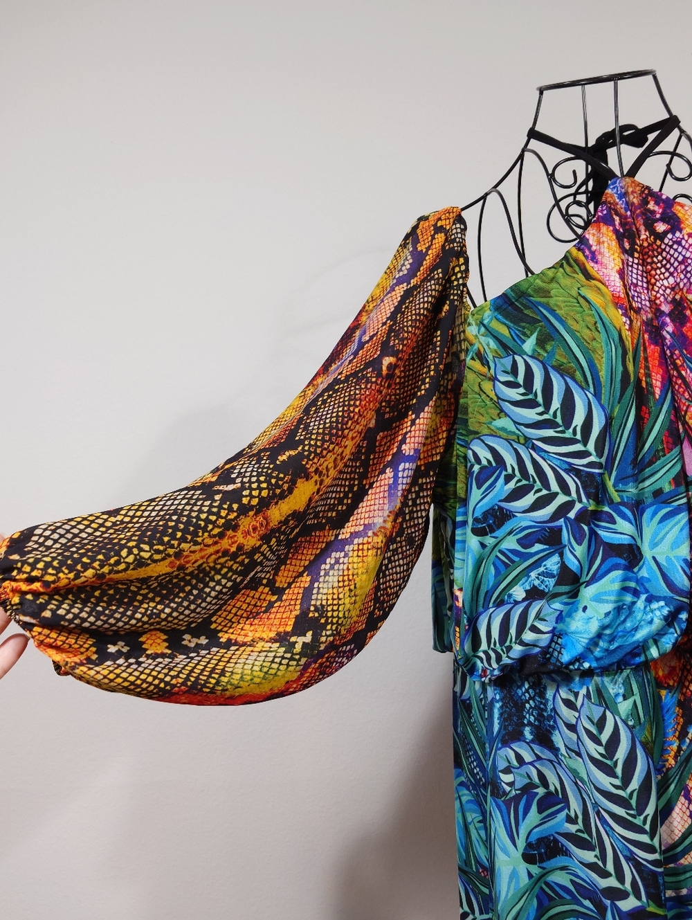 VENUS Blue Green Tropical Print Maxi Dress 22w - Picture 3 of 4